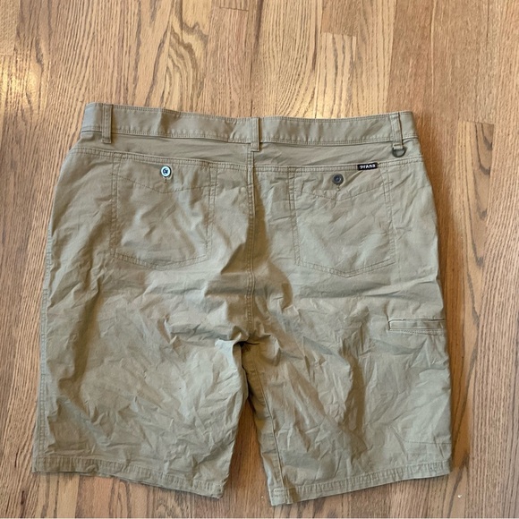 PRANA Porter Chino Shorts Sz 38 Standard Fit Brown Stretch 9” Inseam Khaki Hike - Picture 7 of 15